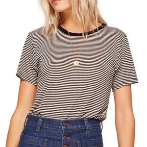 Reformation Joplin Black and White Striped T-Shirt